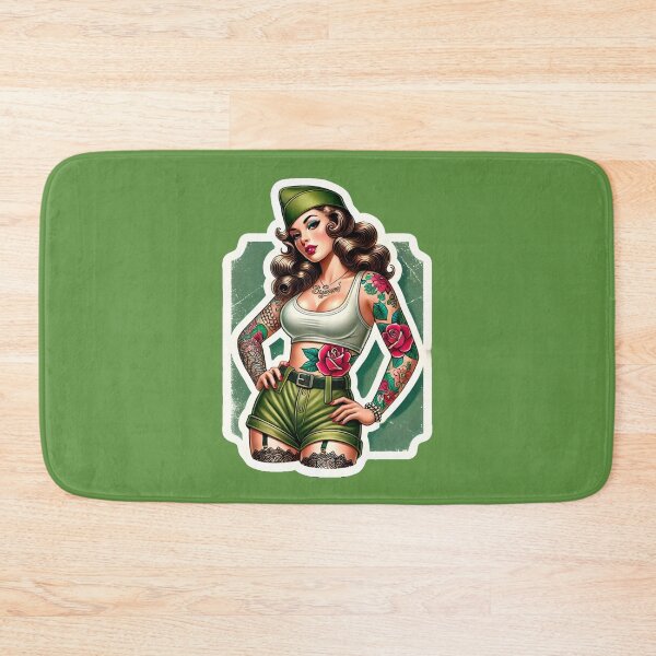 Item preview, Tattooed Vintage Military Pin-Up Girl Rockabilly Artwork designed and sold by PinUpPizzazz.