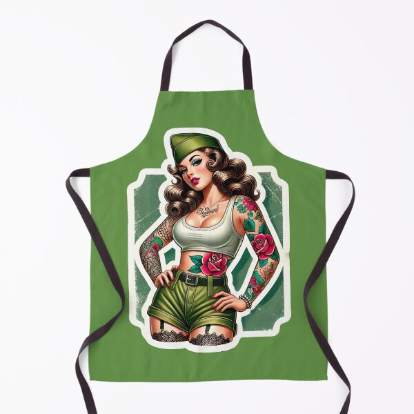 Item preview, Tattooed Vintage Military Pin-Up Girl Rockabilly Artwork designed and sold by PinUpPizzazz.