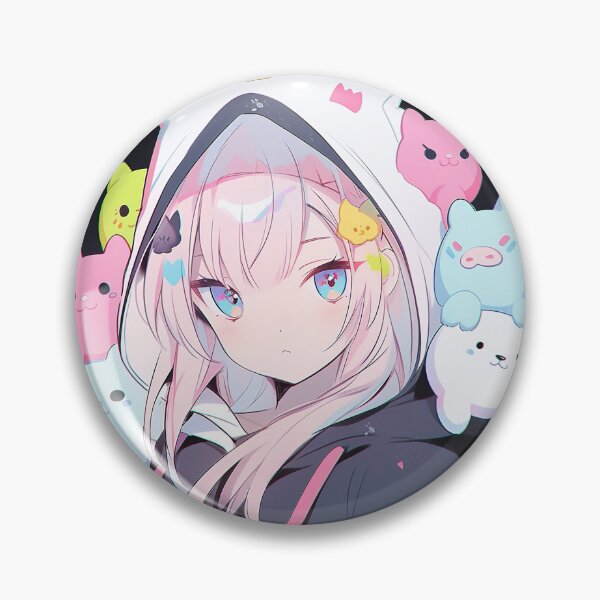 Item preview, Kawaii Anime Girl with Pastel Mascots designed and sold by bubblegoth.