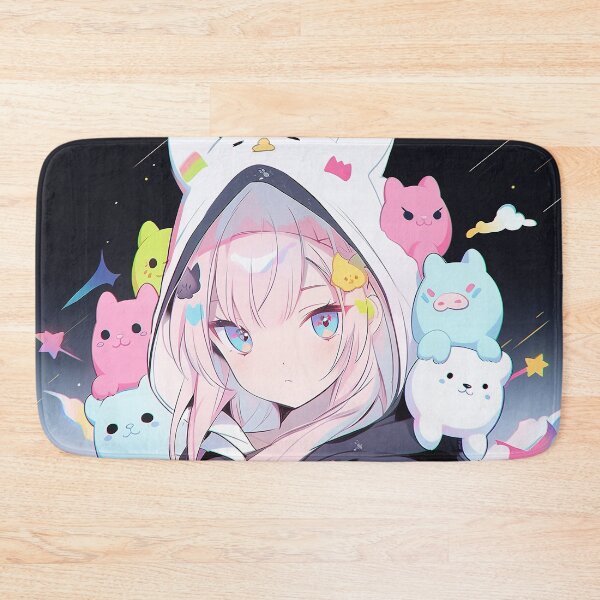 Item preview, Kawaii Anime Girl with Pastel Mascots designed and sold by bubblegoth.
