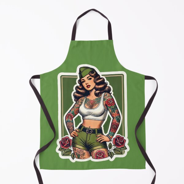 Item preview, Tattooed Retro Military Pin-Up Girl Rockabilly Artwork designed and sold by PinUpPizzazz.