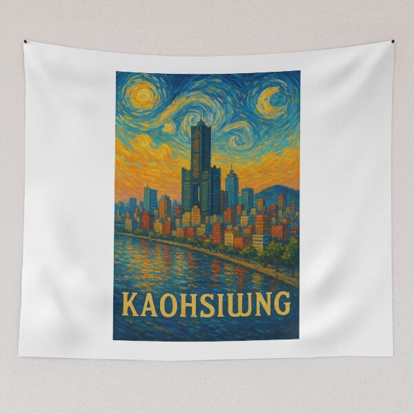 Item preview, Kaohsiung Waterfront and Mountain View at Dusk designed and sold by Aryabek.
