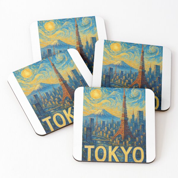 Item preview, Tokyo Tower and Mount Fuji over City Skyline designed and sold by Aryabek.