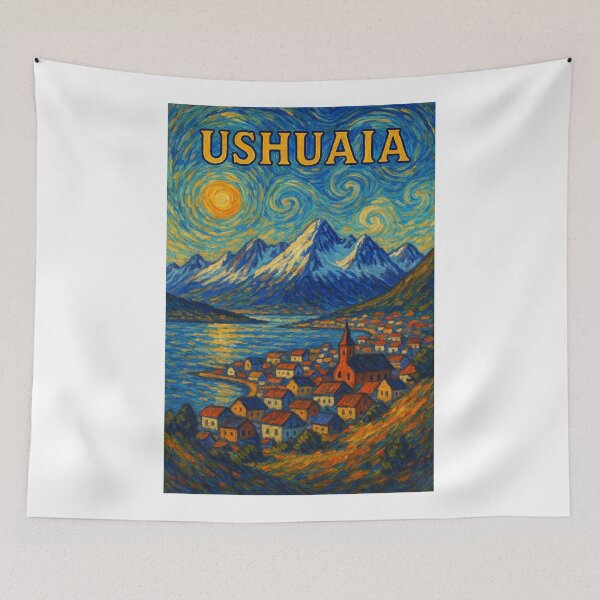 Item preview, Ushuaia Argentina Mountain Skyline and Beagle Channel designed and sold by Aryabek.