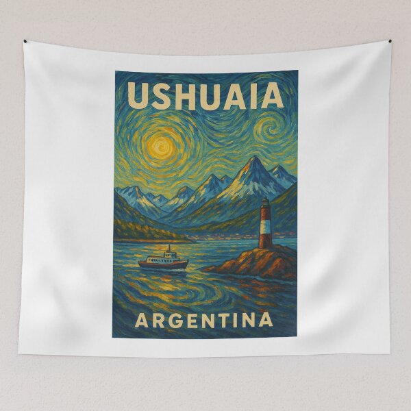 Item preview, Ushuaia Argentina Lighthouse and Beagle Channel Waters designed and sold by Aryabek.