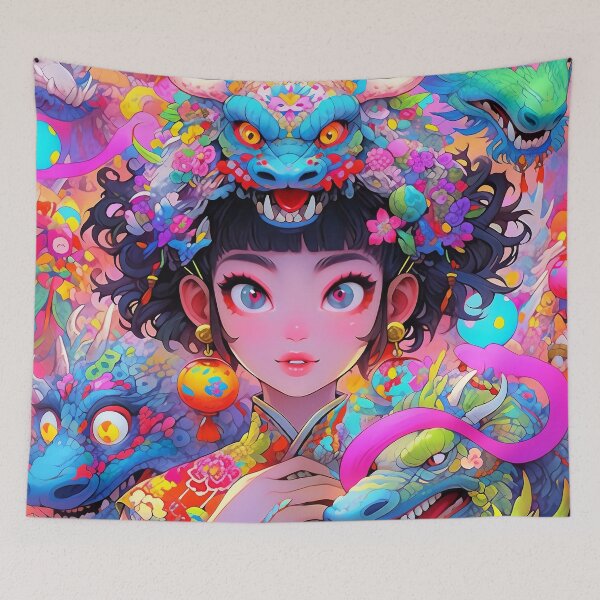 Item preview, Lunar Dragon Festival Anime Maiden designed and sold by bubblegoth.