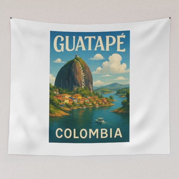 Item preview, Guatapé Colombia with El Peñón Rock and Waterfront designed and sold by Aryabek.