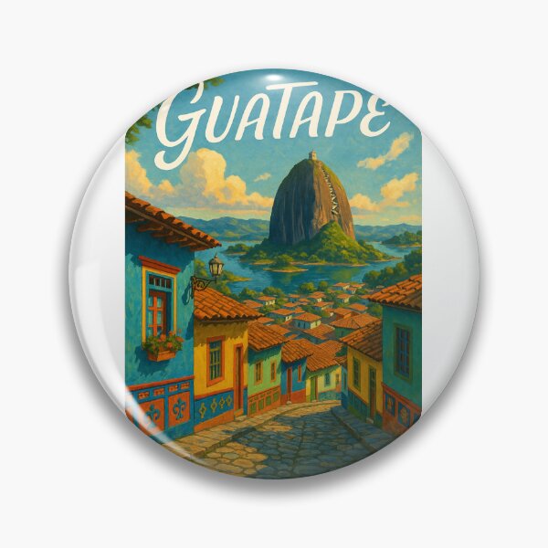 Item preview, Guatapé Streets and View of Piedra del Peñol designed and sold by Aryabek.