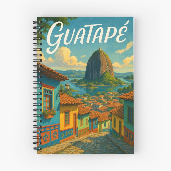 Item preview, Guatapé Streets and View of Piedra del Peñol designed and sold by Aryabek.