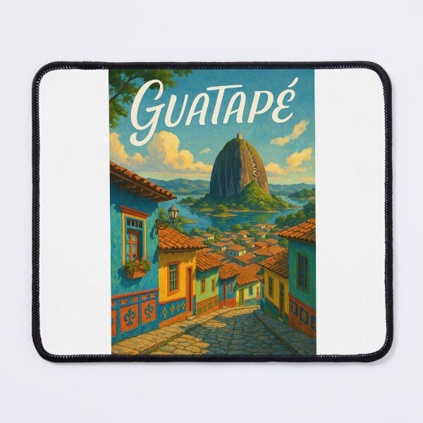 Item preview, Guatapé Streets and View of Piedra del Peñol designed and sold by Aryabek.