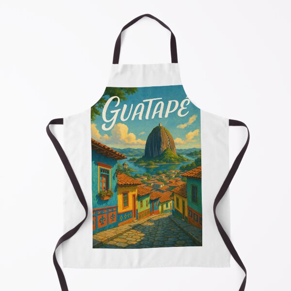 Item preview, Guatapé Streets and View of Piedra del Peñol designed and sold by Aryabek.