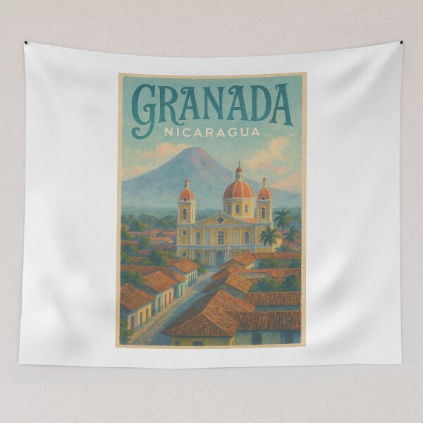 Item preview, Granada Nicaragua Cathedral and Mombacho Volcano designed and sold by Aryabek.