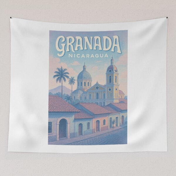 Item preview, Granada Nicaragua Street View and Colonial Cathedral designed and sold by Aryabek.