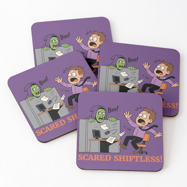 Item preview, Scared Shiftless – Funny Halloween Office Prank Cartoon Design designed and sold by kornkobart.