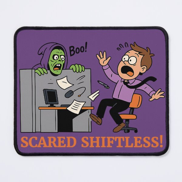 Item preview, Scared Shiftless – Funny Halloween Office Prank Cartoon Design designed and sold by kornkobart.