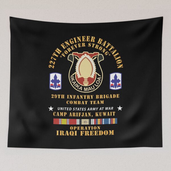 Item preview, Army -  227th Engineer Battalion, 29th Infantry Brigade Combat Team - amp ArifjCan Kuwait - OIF w IRAQ SVC designed and sold by Military Insignia Products.