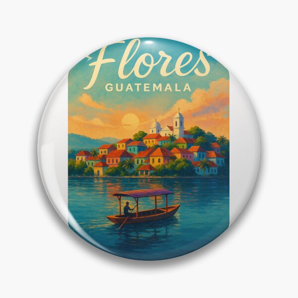 Item preview, Flores Guatemala Sunset View on Lake Petén Itzá designed and sold by Places On Earth.