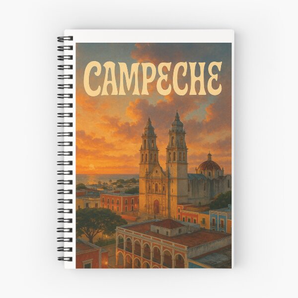 Artikelvorschau, Campeche Mexiko historische Kathedrale bei Sonnenuntergang entworfen und verkauft von Places On Earth.