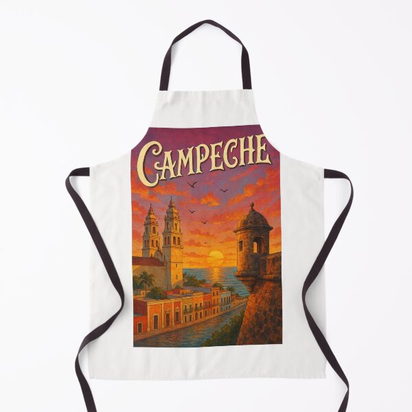 Item preview, Campeche Mexico Seaside Fort and Cathedral View designed and sold by Places On Earth.