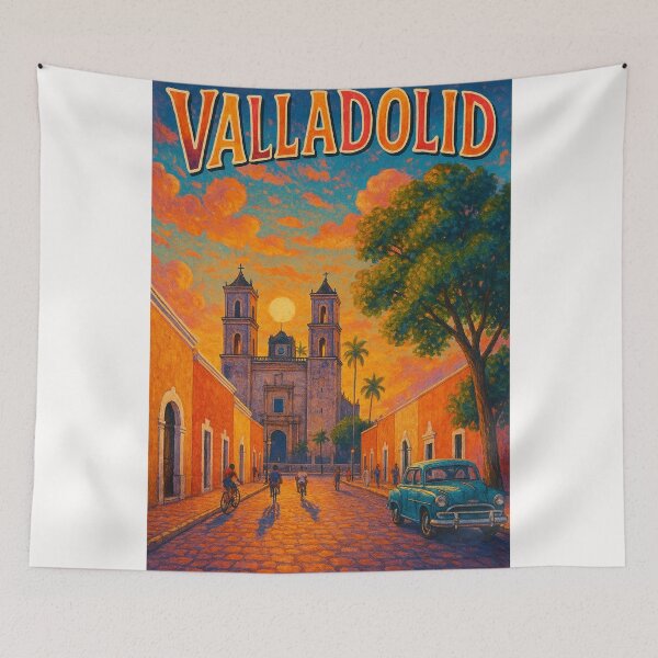Item preview, Valladolid Yucatán Sunset Street Toward Cathedral designed and sold by Places On Earth.