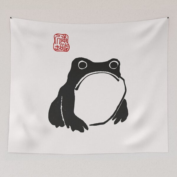 Item preview, 5 Matsumoto Hoji Woodblock Print Grumpy Frog Toad designed and sold by PauletteMartin.