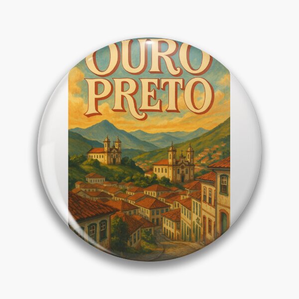 Item preview, Ouro Preto Brazil Colonial Town and Church View designed and sold by Places On Earth.
