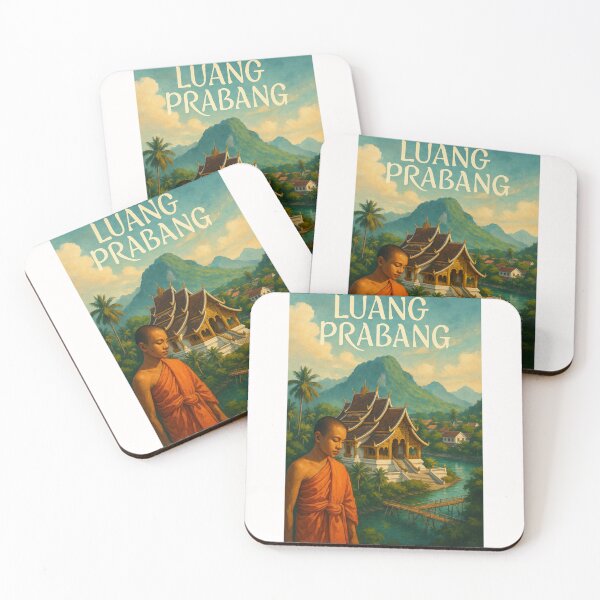 Item preview, Luang Prabang Laos Temple and Mountain View designed and sold by Places On Earth.