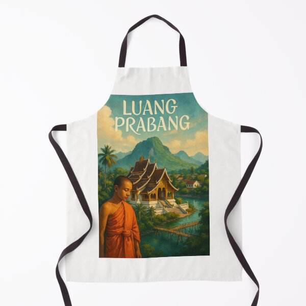 Item preview, Luang Prabang Laos Temple and Mountain View designed and sold by Places On Earth.