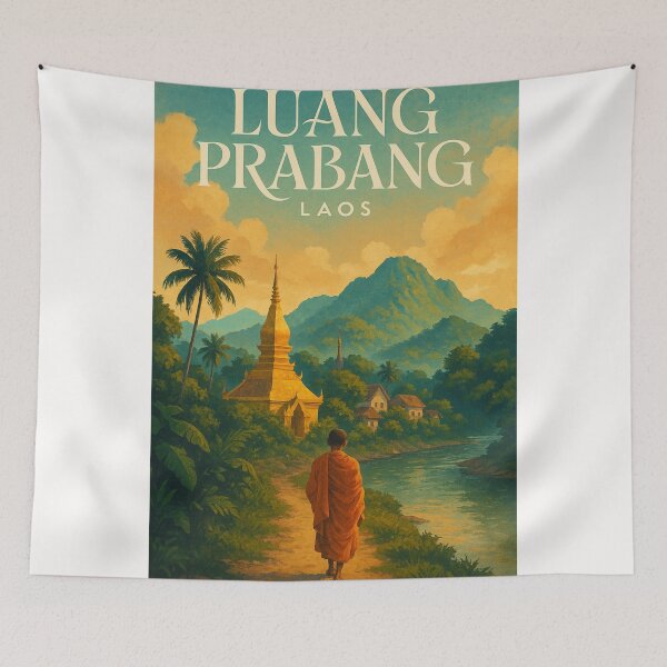 Item preview, Luang Prabang Laos Golden Stupa and Jungle Path designed and sold by Places On Earth.