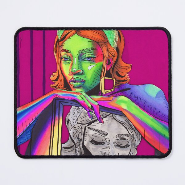 Item preview, Bright Colorful Surreal Portrait of TV Woman designed and sold by GutterBloom.