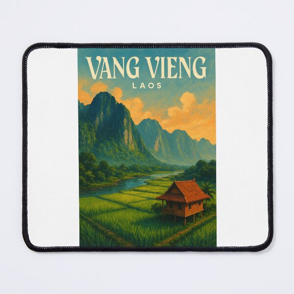 Item preview, Vang Vieng Laos River and Limestone Landscape designed and sold by Places On Earth.