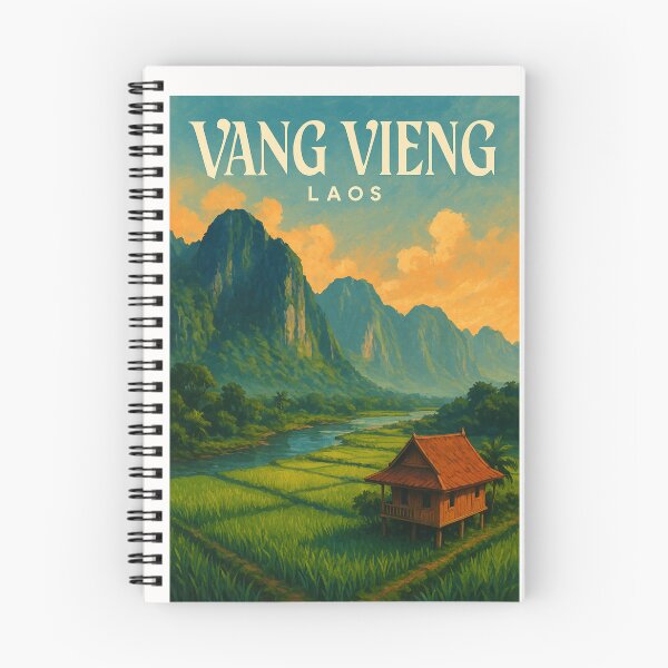 Item preview, Vang Vieng Laos River and Limestone Landscape designed and sold by Places On Earth.