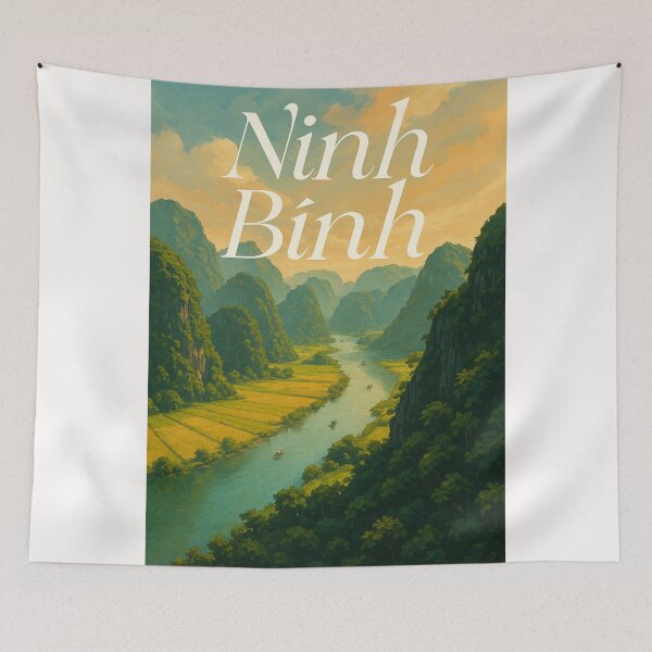Item preview, Ninh Bình Vietnam Rice Fields and River View designed and sold by Places On Earth.