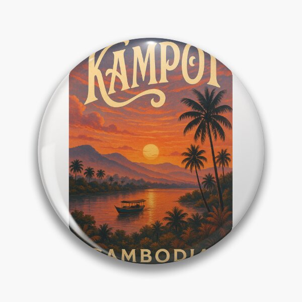 Item preview, Kampot Cambodia Sunset over Palm River designed and sold by Places On Earth.