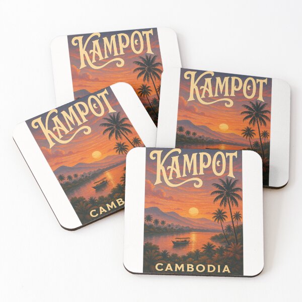 Item preview, Kampot Cambodia Sunset over Palm River designed and sold by Places On Earth.