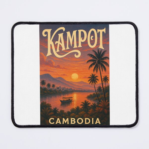 Item preview, Kampot Cambodia Sunset over Palm River designed and sold by Places On Earth.