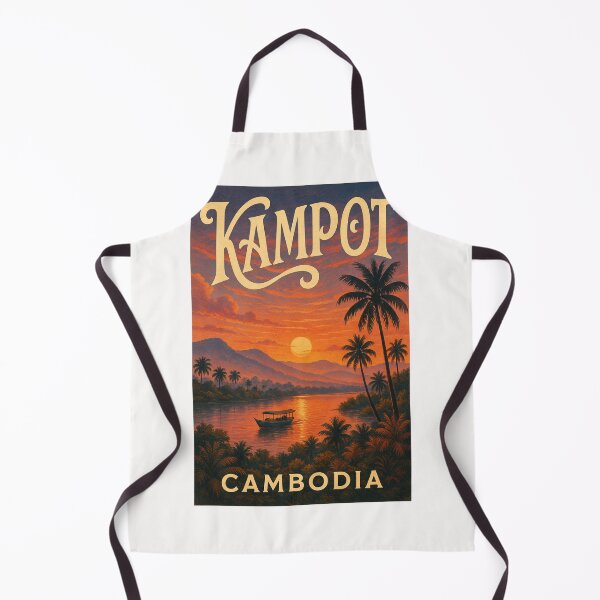 Item preview, Kampot Cambodia Sunset over Palm River designed and sold by Places On Earth.
