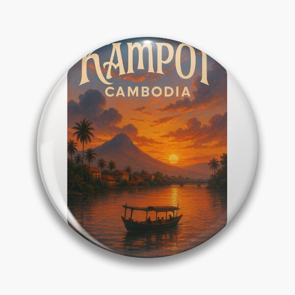 Item preview, Kampot Cambodia Riverside Town at Dusk designed and sold by Places On Earth.