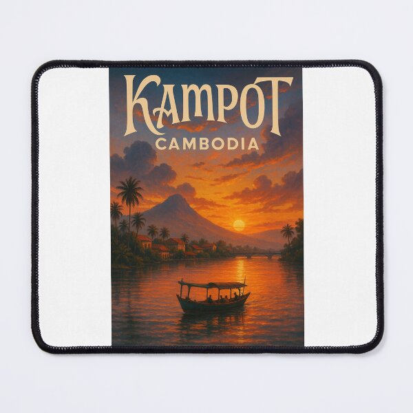 Item preview, Kampot Cambodia Riverside Town at Dusk designed and sold by Places On Earth.
