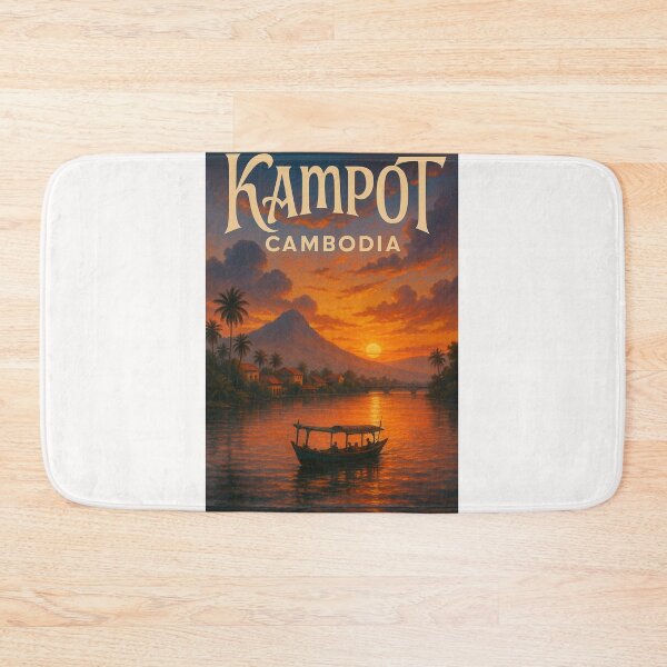 Item preview, Kampot Cambodia Riverside Town at Dusk designed and sold by Places On Earth.