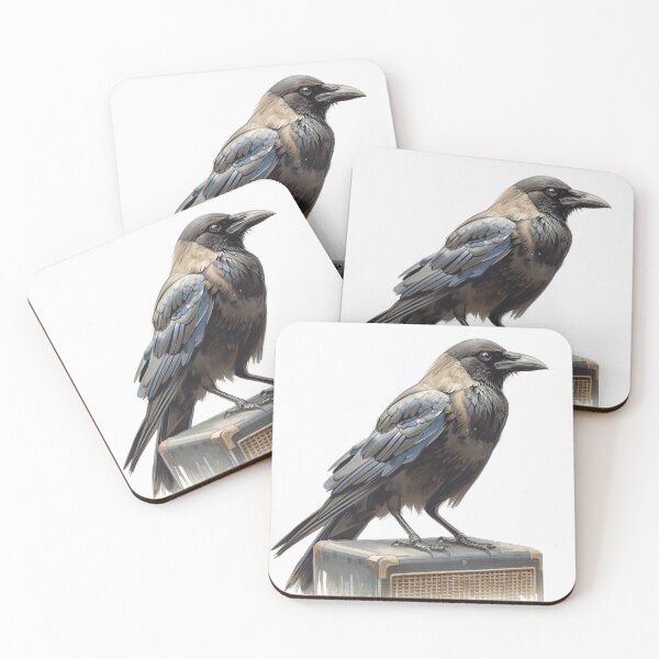 Item preview, Crow perched on top of a vintage amplifier. designed and sold by NoiseWear.