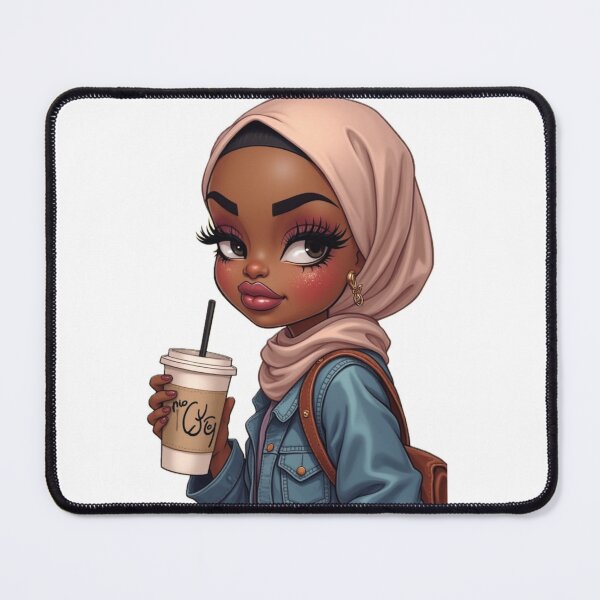 Item preview, Cute Hijabi Girl Sticker | Dark Skin Muslim Woman Portrait designed and sold by Lulunza.