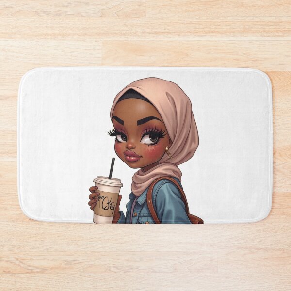 Item preview, Cute Hijabi Girl Sticker | Dark Skin Muslim Woman Portrait designed and sold by Lulunza.