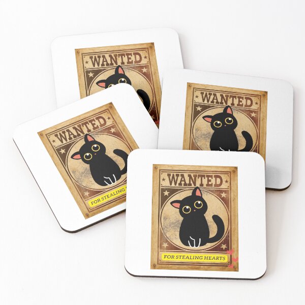 Item preview, Wanted Cute Black Cat - Stealing Hearts Poster designed and sold by weerayar.