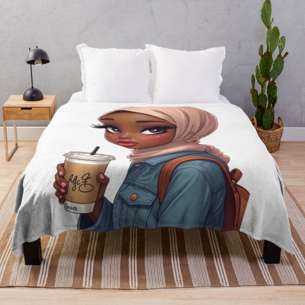 Item preview, Adorable Hijabi Girl Sticker | Beautiful Muslim Woman Cartoon designed and sold by Lulunza.
