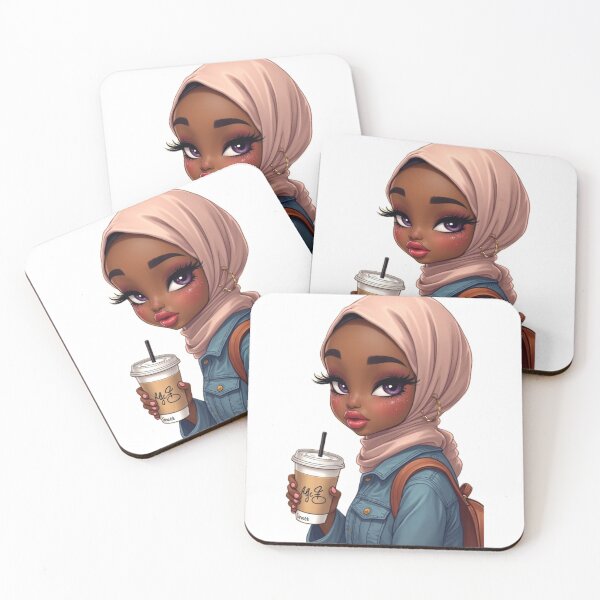 Item preview, Adorable Hijabi Girl Sticker | Beautiful Muslim Woman Cartoon designed and sold by Lulunza.