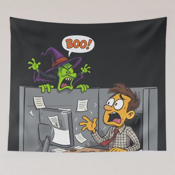 Item preview, Workplace Horror – Funny Halloween Office Cartoon Design designed and sold by kornkobart.