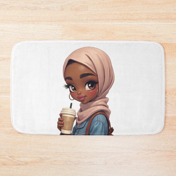 Item preview, Elegant Hijabi Girl Sticker | Dark Skin Muslimah in Beige Hijab designed and sold by Lulunza.