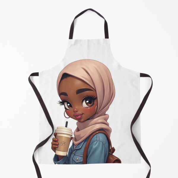 Item preview, Elegant Hijabi Girl Sticker | Dark Skin Muslimah in Beige Hijab designed and sold by Lulunza.