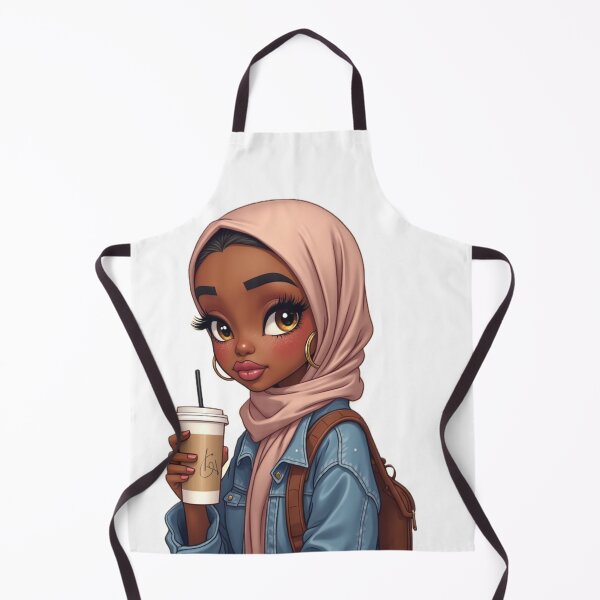 Item preview, Hijabi Girl with Coffee Sticker | Cute Muslim Woman Cartoon designed and sold by Lulunza.